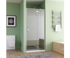 MIQU 80-100 x 195 cm Nischentür Duschabtrennung Falttür Duschwand Dusche Nano Glas (90cm)