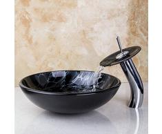 Jgophu Victory Handmalerei Künstlerische Waschbecken Waschbecken Zähler Glas Waschbecken mit Wasserhahn Waschbecken Sets Donner Blitzfigur