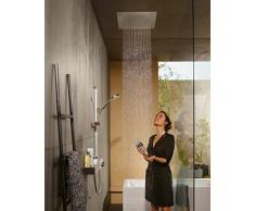 hansgrohe Duschsystem (Duschkopf, Schlauch, Brausestange, Raindance Select S 120 Regendusche 0,90m mit Ablage, 3 Strahlarten) weiß/chrom