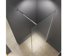 100x200 cm Duschabtrennung LILY Frost, Milchglas, Duschwand, Walk-In Dusche, 10 mm ESG Sicherheitsglas