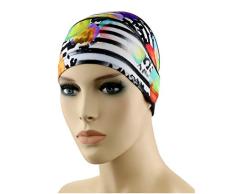 Fashy® - Damen Stoff-Badehaube, Badekappe, Schwimmhaube mit breitem Gummiband