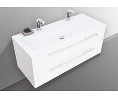 Intarbad ~ Glas- Doppelwaschtisch 120 cm mit Unterschrank, Waschtisch Set Bramberg Fichte