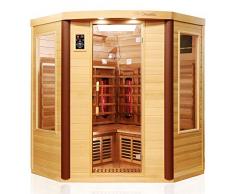 Dewello Infrarotkabine Infrarotsauna TORONTO 152cm x 152cm inkl. Vollspektrumstrahler, Bodenstrahler und Zubehör