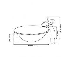 shuip Wasserhahn/Badausstattung rund Waschbecken Set braun gehärtetes Glas Waschbecken und verchromt Bad Wasserhahn