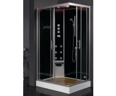 EAGO Dampfdusche DZ954F8 schwarz/100x80/links