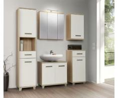 Bad Waschbeckenunterschrank Veris Sonoma Eiche/Weiß B/H/T 69/62/35 cm