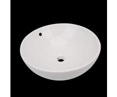 Waschbecken - Design Aufsatzwaschbecken, Waschschale Rund weiß hochglanz 400 * 400 * 175 mm mit Lotus Effekt (Bol) von Art-of-Baan®