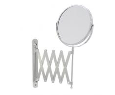 axentia Vergrößerungsspiegel in Silber, rostfreier Wandspiegel doppelseitig mit 3- und 1-facher Vergrößerung, Badezimmerspiegel ausziehbar, verchromter Schminkspiegel