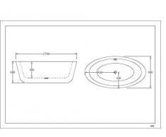 Art-of-Baan® Brenet Freistehende Badewanne Acrylbadewanne 178x83x61 + Badewannenverkleidung in Eichholz-Optik + Kissen