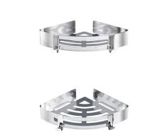 Acelink Duschregal Duschablage ohne Bohren aus Edelstahl, Selbstklebend Duschkorb Eckregal Dusche mit 2 Haken, Rostfrei und Kratzfest (2 Stück)