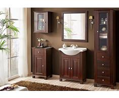 Badmöbel Set RETRO 65 Badmöbel mit Waschbecken Massivholz Badezimmermöbel