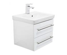 Badmöbel mit Villeroy & Boch Subway 2.0 Waschbecken 50 cm Weiss Hochglanz