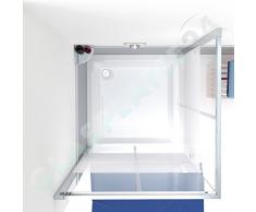 Durashower Duschkabine aus NANO ESG Sicherheitsglas in 900 x 900mm teilsatiniert Nanobeschichtung Duschwand