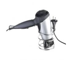 axentia Haartrocknerhalter Escala silber verchromt, optisch ansprechendender Föhnhalter mit Haken, praktische Föhn Halterung inklusive Befestigungsmaterial