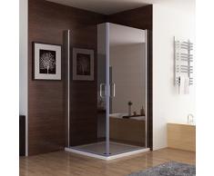 Duschkabine Dusche Duschwand 180° Schwingtür Eckeinstieg NANO Glas 90 x 90 x 195cm