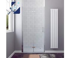 AQUABATOS® Duschtür Faltbar 80 x 195 cm Nischentür Falttür Duschabtrennung Duschwand Glas aus 6mm Sicherheitsglas (ESG) mit Lotus-Effekt Nanobeschichtung