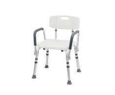 1PLUS Health Duschsitz Duschhocker mit Rückenlehne und Armlehne bis 110 kg belastbar