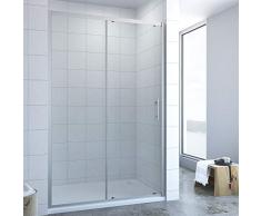 AQUABATOS® 150cm Schiebetür Dusche Duschtür in Nische Nischentür Glastür Duschabtrennung Duschwand Sicherheitsglas Echtglas höhe 185cm ohne Duschtasse