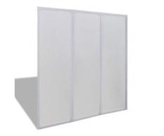 Nishore Badewannen Faltwand Duschabtrennung Duschwand Duschkabine 141 x 132 cm (H x B) - Inklusive Installationsarmaturen