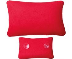Arsvita Badewannen-Kissen mit Saugnäpfen, weicher Bezug in vielen Farben und Größen, Komfort Badekissen (Größe: 18 x 28cm - Basic Ausführung in der Farbe: rot)