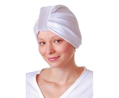 Efalock Professional Nicki-Turban Kosmetik- und Saunahaube, weiss, 2er Pack, (2x 1 Stück)