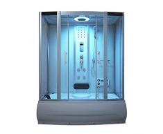 Home Deluxe - Duschtempel mit Regendusche und Handbrause - Diamond BIG weiß - Maße: 190 x 100 x 220 cm | Dampfsauna, Badewanne, Whirlpool, Dusche