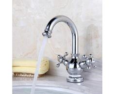 Waschbecken Wasserhahn Messing Material Bad Wasserhahn Heiß Und Kalt Waschbecken Wasserhahn Gold Waschhahn Doppelgriff Einloch Einbaubecken Wasserhahn A Chrom