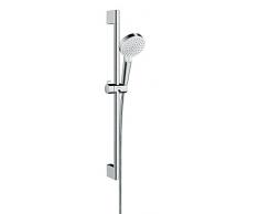 hansgrohe Crometta wassersparendes Brauseset 0,65m, 2 Strahlarten, weiß/chrom