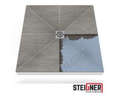 Duschelement MINERAL PLUS Duschboard befliesbar 90x90 cm Ablauf SENKRECHT - EPS Bodenelement ebenerdig barrierefreie Duschwanne bodengleich