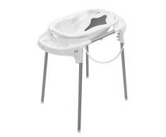 Rotho Babydesign TOP Badestation, Mit Baby Badewanne, Wannenständer, Wanneneinsatz und Ablaufschlauch, 0-12 Monate, Weiß, 21042 0001 01