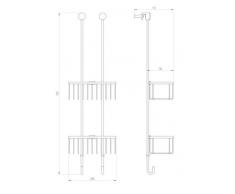 Duschablage Duschregal Duschkorb mit 2 Körben zum einhängen inkl. Handtuchhalter