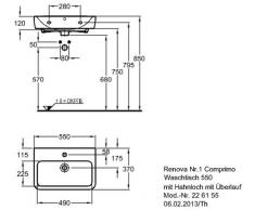 Keramag Renova Nr. 1 Comprimo NEU Waschtisch 55 cm weiß