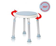 360°Drehbarer Duschhocker Duschstuhl Badehocker Höhenverstellbar Badhocker Duschhilfe Duschsitz Badsitz mit Saugnäpfen und höhenverstellbar, Schwangere Frauen und ältere Menschen (360°Drehbarer)