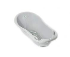 Tega Baby ® ergonomische Baby-badewanne 86cm mit integriertem Thermometer - Stöpsel zum Wasserablassen Ablaufstöpsel sicheres Baden Babybadewannen | 0-12 Monate, Motiv:Eule - grau