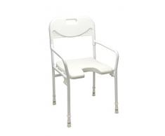 Duschstuhl höhenverstellbar mit Arm und Rückenlehne, faltbar