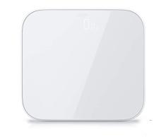 Personenwaage Körperwaage im Slim Design - Glasboden - LCD-Display - max. 180 kg - Messauflösung 0,1 kg - weiß - gerundete Kanten - Digitale Körperwaage