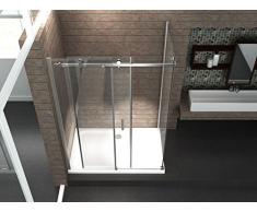 8 mm Designer Duschkabine Duschabtrennung Schiebetür Dusche Echt Glas 120 x 90 x 195 cm TELA