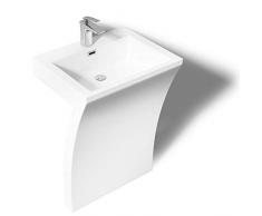 doporro 58x48x84 cm Design Standwaschbecken Colossum07 aus Gussmarmor Waschtisch Waschplatz Standsäule