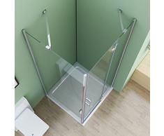 75 x 70 x 195 cm Duschkabine Eckeinstieg Dusche Falttür Duschwand mit Seitenwand NANO ESG Glas