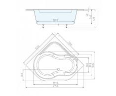 Badewanne 152x152 HOEDERA - Acryl ECKWANNE