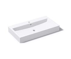 BTH 76,5x42x10 cm Design Waschbecken Colossum06 aus Gussmarmor Waschtisch Waschplatz Aufsatzwaschbecken