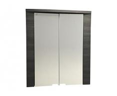 Trendteam Badezimmer Spiegelschrank Spiegel Xpress, 60 x 70 x 20 cm in Korpus Esche Grau Dekor, Front WeiÃ mit viel Stauraum