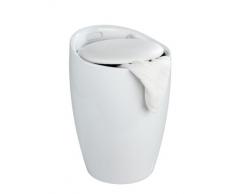 Wenko 20631100 Hocker Candy White - Badhocker, mit abnehmbarem Wäschesack, Kunststoff - ABS, 36 x 50.5 x 36 cm, weiß