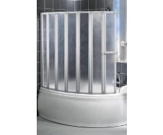 Schulte D1317 Badewannenfaltwand Badewannenaufsatz Duschwand 7-tlg. 1590x1400, Echt- oder Kunstglas