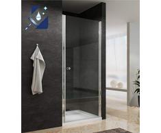 AQUABATOS® 80 x 195 cm Duschtür Nischentür Duschabtrennung Pendeltür Drehtür Schwingtür Dusche Duschwand Glas Duschtrennwand aus 6mm ESG Echtglas mit Nano Beschichtung