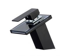 Glas Wasserfall Waschtischarmatur schwarz Bad Wasserhahn Armatur Waschbecken
