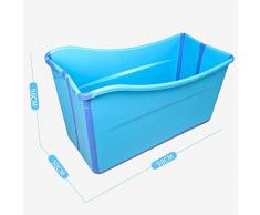 Flodable Badewannen for Kinder Kinder spielen Badewanne Große Badewanne for Erwachsene Kunststoff Tragbare Badewannen Eisbad Warmes Bad Innenbadewannen Außenbadewannen zum Einweichen ( Color : Blue )