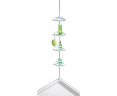 WENKO 3208010100 Teleskop-Duschecke Easy Weiß - mit 4 Ablagen, Aluminium, 26 x 78-265 x 19.5 cm, Weiß