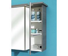 Pelipal - Alika 12 - Badmöbel-Set - 112 cm - Badset - 6-teilig mit Spiegelschrank, Glas-Waschtisch usw. in Graphit Struktur quer, EEK: A+ (Spektrum A++ - A)