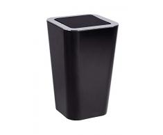 Wenko Kosmetikeimer Candy 6 Liter, Badezimmer-Mülleimer mit Schwingdeckel, Abfalleimer aus Kunststoff, 18 x 28,5 x 18 cm, schwarz